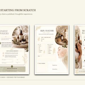BizCovered Esthetician Client Care Kit editable Canva template