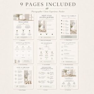 BizCovered Photography Client Welcome Guide editable Canva template