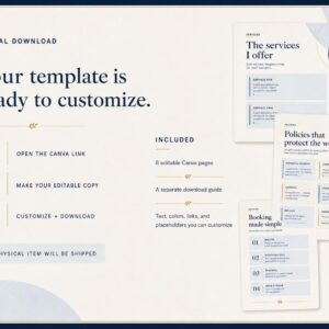 BizCovered Service Business Policies and Pricing Guide editable Canva template